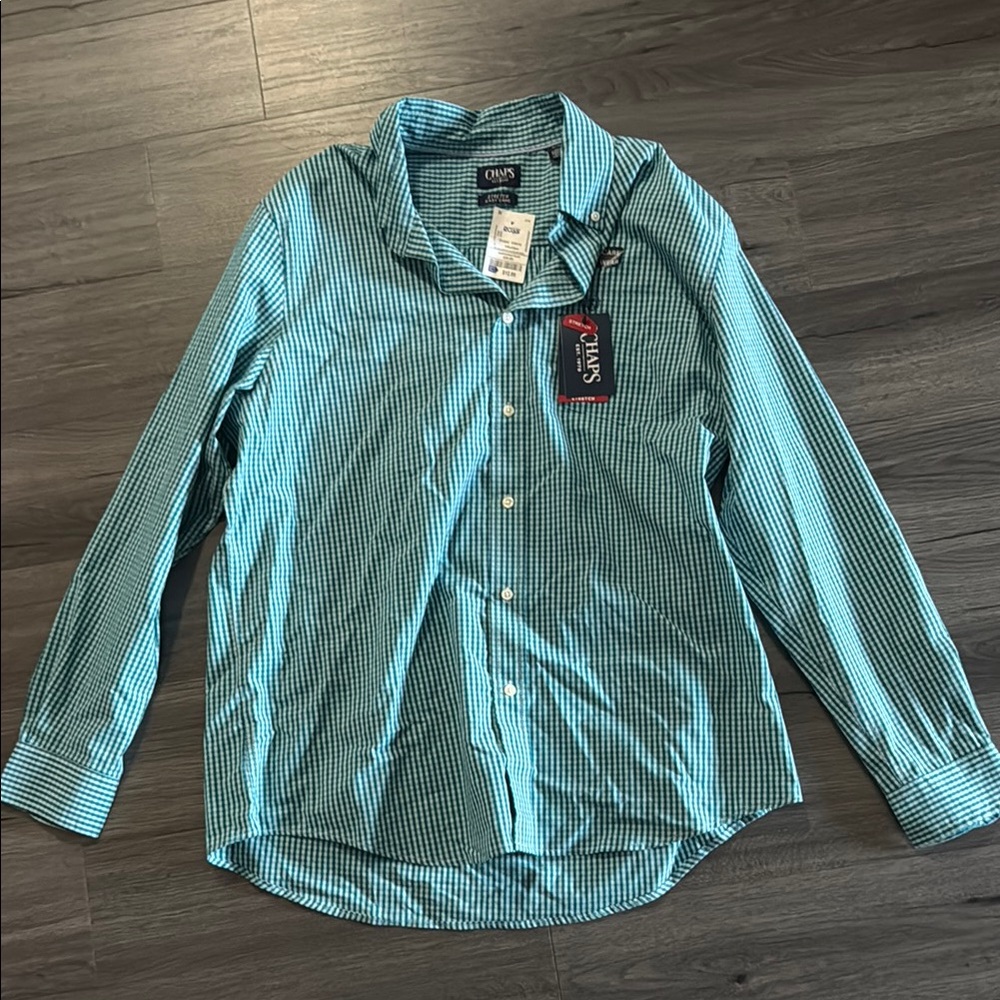 Chaps Blue Casual Button Down Shirt